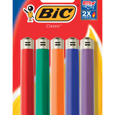 BIC Classic Butane Lighter 5 pk