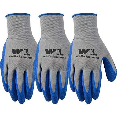 Load image into Gallery viewer, Wells Lamont 3 Pair Pack Latex Grip Work Gloves Extra Large  Grey
