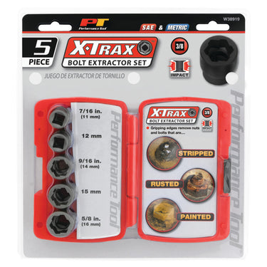 Performance Tool 5 pc. 3/8" Dr. Bolt Extractor Set