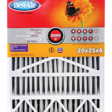 BestAir 25 in. W X 20 in. H X 6 in. D 11 MERV Pleated Air Filter 1 pk