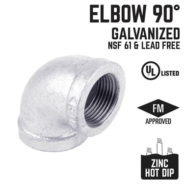 STZ Industries 1-1/4 in. FIP each X 1-1/4 in. D FIP Galvanized Malleable Iron 90 Degree Elbow