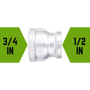 STZ Industries 3/4 in. FIP each X 1/2 in. D FIP Galvanized Malleable Iron Reducing Coupling