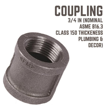 STZ Industries 3/4 in. FIP each X 3/4 in. D FIP Black Malleable Iron Coupling
