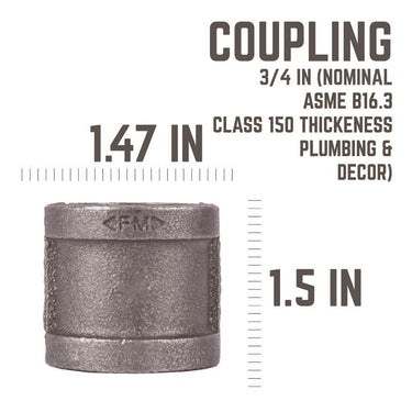 STZ Industries 3/4 in. FIP each X 3/4 in. D FIP Black Malleable Iron Coupling