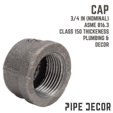 STZ Industries 3/4 in. FIP each Black Malleable Iron Cap