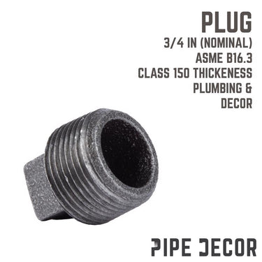 STZ Industries 3/4 in. MIP each Black Malleable Iron Plug