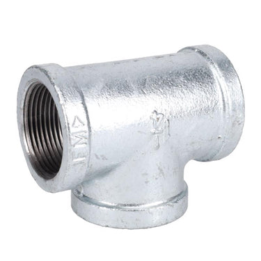 STZ Industries 1-1/4 in. FIP each X 1-1/4 in. D FIP 1-1/4 in. D FIP Galvanized Malleable Iron Tee