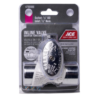 Ace Quick Lock 1/2 in. PTF X 1/4 in. Brass Angle Stop Valve