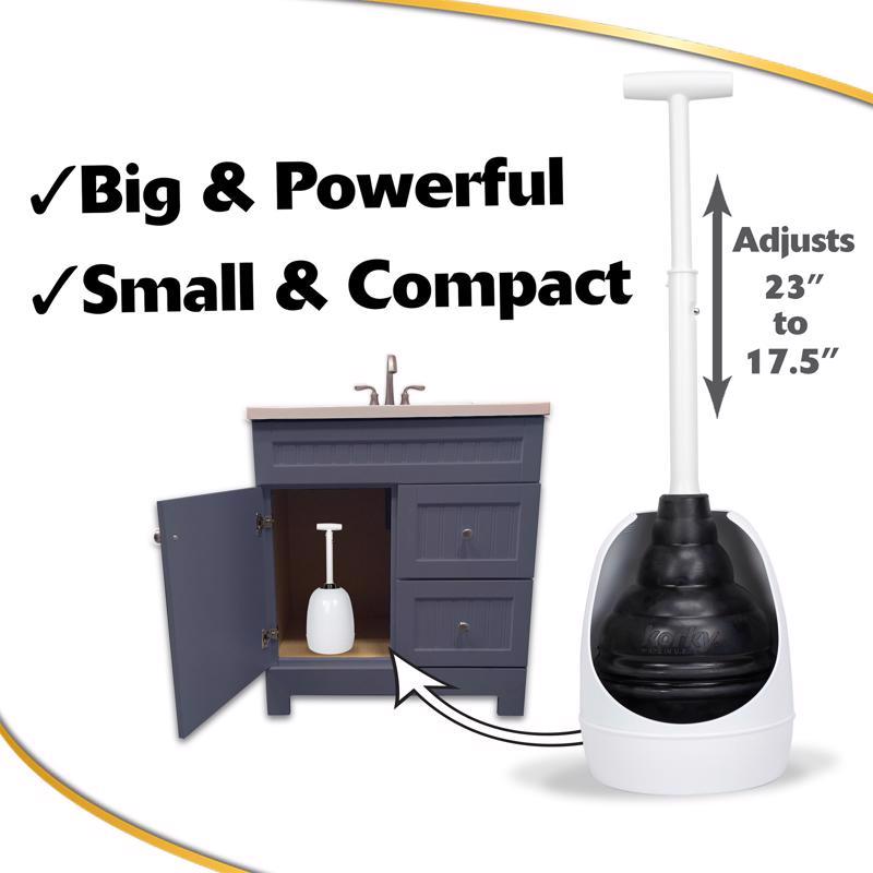 Load image into Gallery viewer, Korky Beehive Max Toilet Plunger with Holder 16 in. L X 6 in. D
