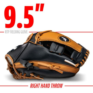 Franklin Sports RTP™ 9.5" Performance T-Ball Fielding Glove (Black/Brown) Right-Hand Throw