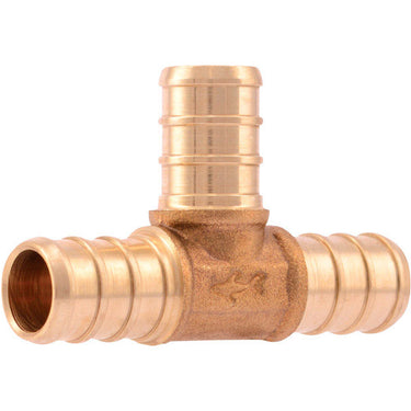 SharkBite 1/2 in. Barb X 1/2 in. D Barb Brass Tee
