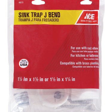 Ace 1-1/2 in. D Plastic Sink Trap J-Bend
