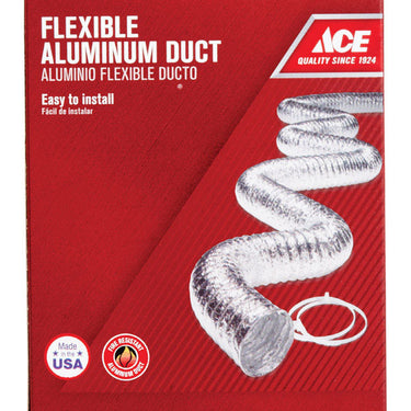 Ace 96 in. L X 4 in. D Silver Aluminum Dryer Vent Duct