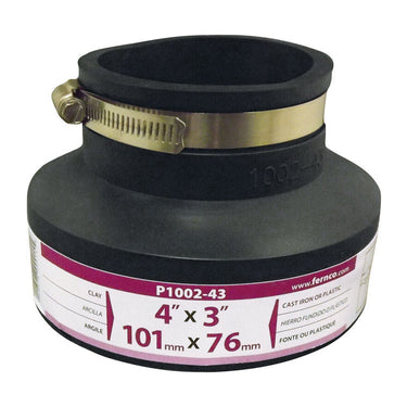 Fernco Schedule 40 4 in. Hub X 3 in. D Hub PVC Flexible Coupling 1 pk