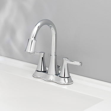 Oakbrook Collection Chrome Modern Two-Handle Bathroom Sink Faucet 4 in.