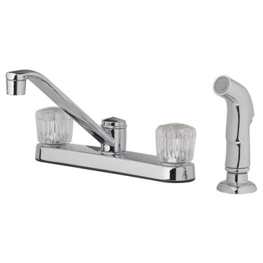 Oakbrook Collection Essentials Two Handle Chrome Kitchen Faucet Side Sprayer Included