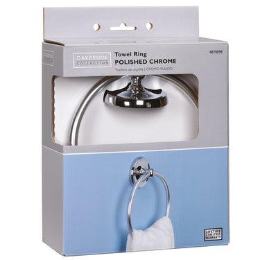 Oakbrook Collection Polish Chrome Towel Ring Zinc