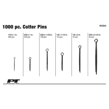 Performance Tool 1000 pc. Cotter Pin Assortment