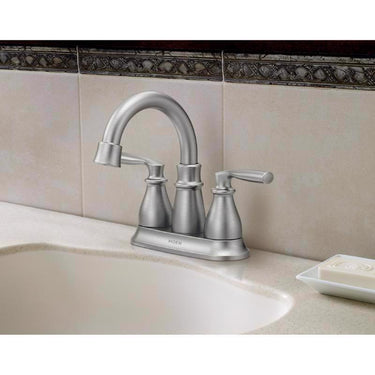 Moen Hilliard Brushed Nickel Traditional Bathroom Faucet 4 in.