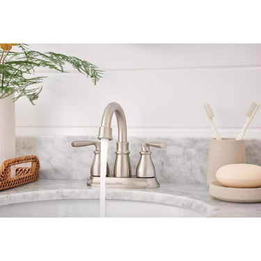 Moen Hilliard Brushed Nickel Traditional Bathroom Faucet 4 in.