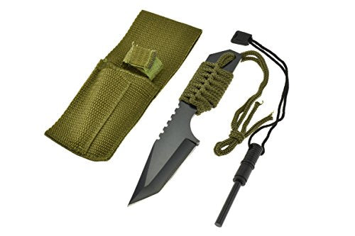 7 Hunting Knife with Fire Starter : 440 Steel Blade Steel