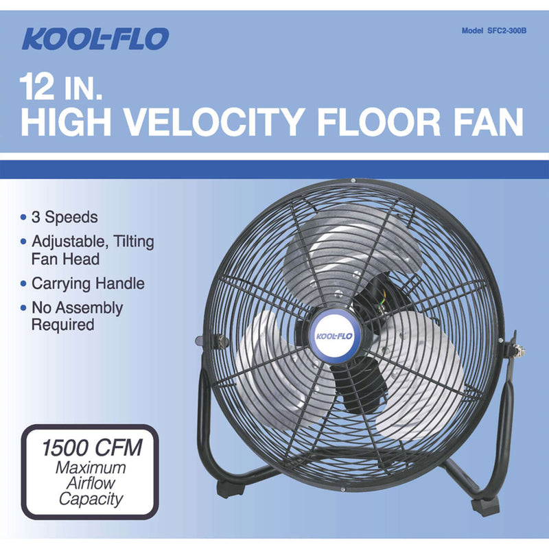 Load image into Gallery viewer, KOOL-FLO 14.4 in. H X 12 in. D 3 speed High Velocity Fan
