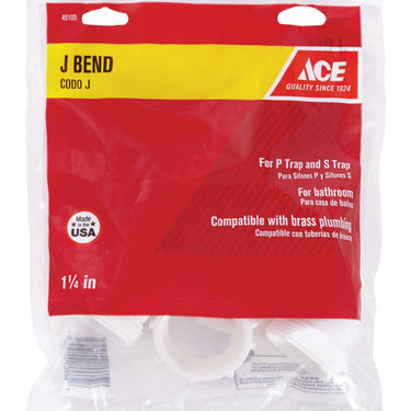 Ace 1-1/4 in. D Plastic J-Bend
