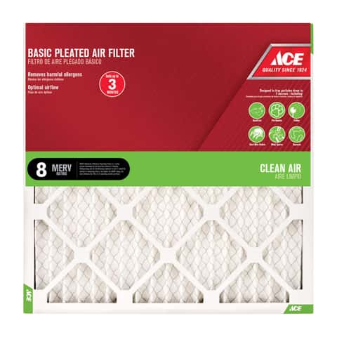 Load image into Gallery viewer, Ace 16 in. W X 16 in. H X 1 in. D Synthetic 8 MERV Pleated Air Filter 1 pk
