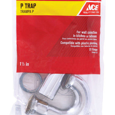 Ace 1-1/2 in. D Chrome Plated Brass P Trap