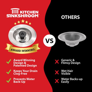 SinkShroom As Seen On TV Chrome Stainless Steel Kitchen Sink Strainer