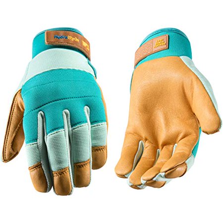 Wells Lamont Womens HydraHyde Water-Resistant Leather Palm Hybrid Work Gardening Gloves Large