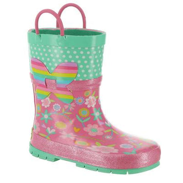 Western Chief Kid's Flutter Rain Boot (Pink) Size 1 Kids