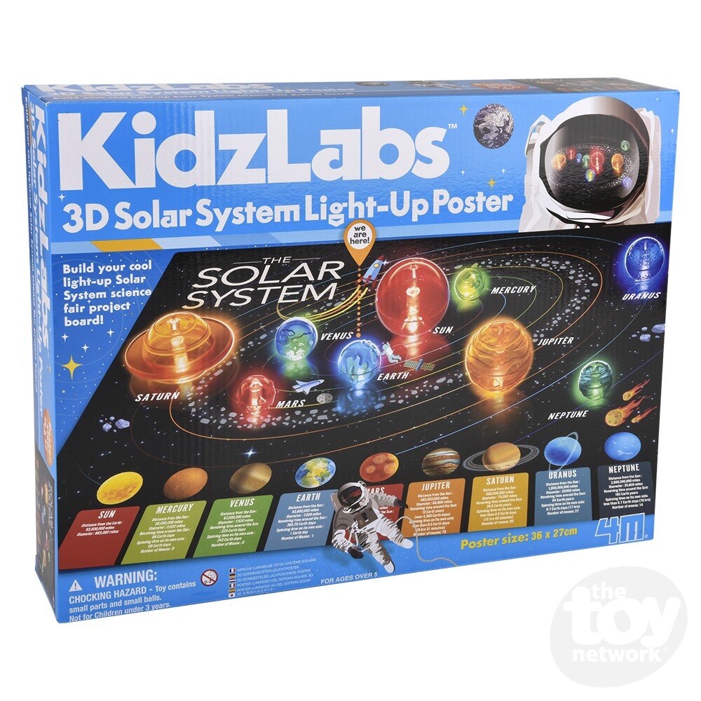 Solar System R63 KidzLabs /3d Solar System Light-Up Poster – The General Store Spokane