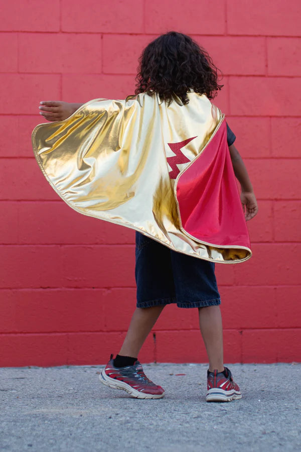 Load image into Gallery viewer, Gold and Red Reversible Wonder Cape
