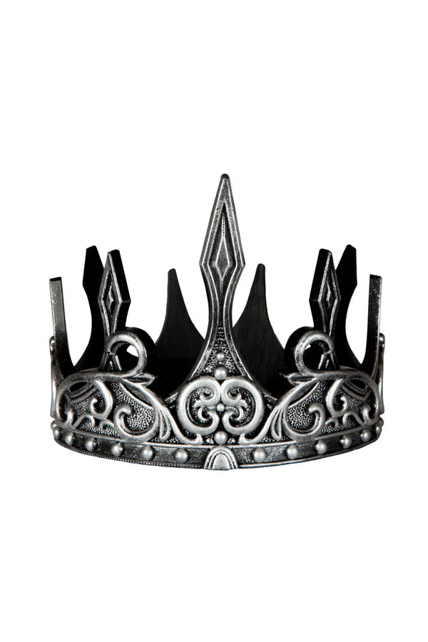 Load image into Gallery viewer, Medieval Crown, Silver/Black
