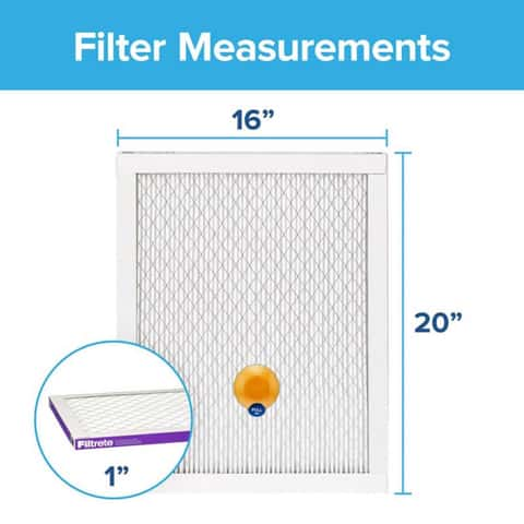 Filtrete 16 in. W X 20 in. H X 1 in. D Polypropylene 12 MERV Smart Air Filter 1 pk