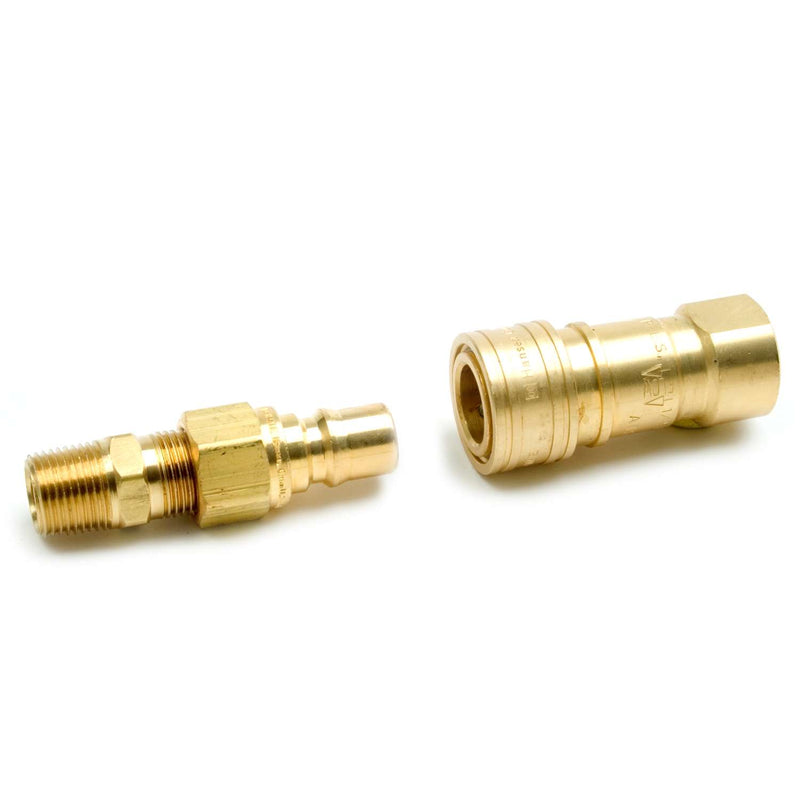 Load image into Gallery viewer, Mr. Heater 3/8 in. D X 3/8 in. D Brass Male Pipe Thread x Female Flare Excess Flow Male Plug
