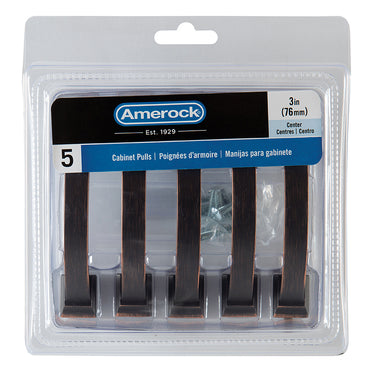 Amerock Candler Transitional Arch Cabinet Pull 3 in. Oil Rubbed Bronze Brown 5 pk
