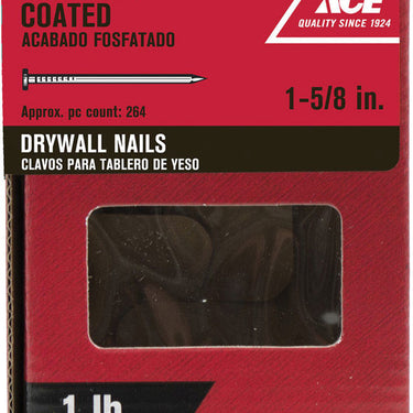 Ace 1-5/8 in. Drywall Phosphate-Coated Steel Nail Cupped Head 1 lb