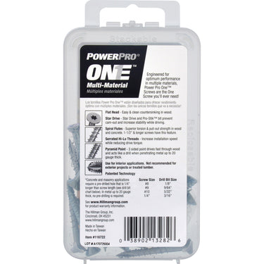 HILLMAN Power Pro No. 8 Ga. X 1-1/2 in. L Star Flat Head Coarse Multi-Material Screws