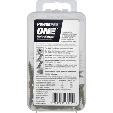HILLMAN Power Pro No. 8 Ga. X 1 in. L Star Flat Head Coarse Multi-Material Screws