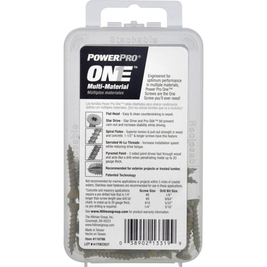HILLMAN Power Pro No. 6 Ga. X 1 in. L Star Flat Head Coarse Multi-Material Screws