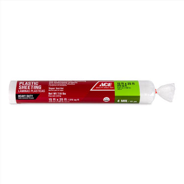 Ace Plastic Sheeting 4 mil X 15 ft. W X 25 ft. L Polyethylene Clear 1 pk