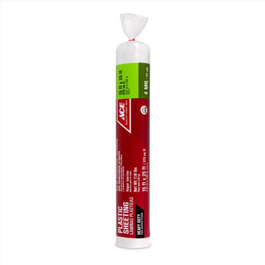 Ace Plastic Sheeting 4 mil X 15 ft. W X 25 ft. L Polyethylene Clear 1 pk