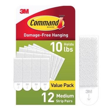 3M Command White Medium Picture Hanging Strips 12 lb 12 pk