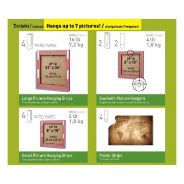 3M Command White Assorted Picture Hanging Set 4 lb 16 pk