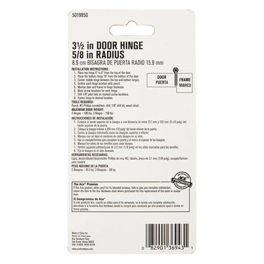 Ace 3-1/2 in. L Satin Brass Residential Door Hinge 1 pk