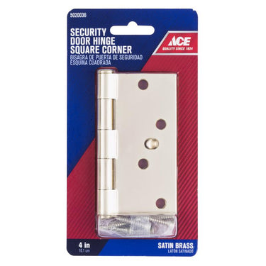 Ace 4 in. L Satin Brass Residential Door Hinge 1 pk