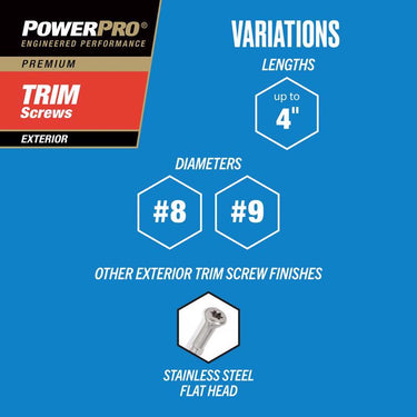 HILLMAN Power Pro No. 8 X 3 in. L Star Coarse Trim Screws 50 pk