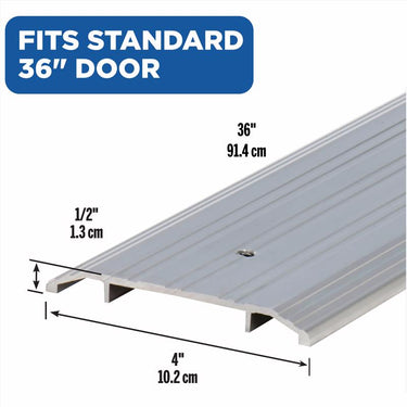 M-D Building Products 0.5 in. H X 4 in. W X 36 in. L Aluminum Commercial Threshold Silver